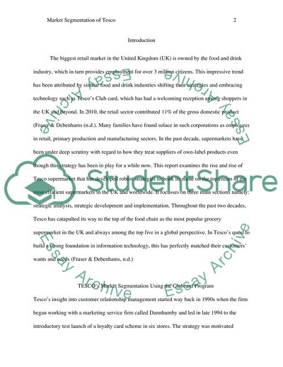 Market Segmentation of Tesco