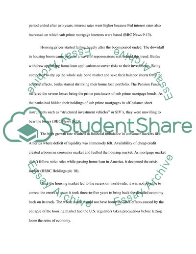 Collapse of the Housing Market