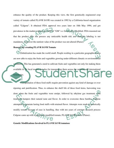 The Rise and Fall of FLAVR SAVR Tomato: A Delayed Ripening Tomato