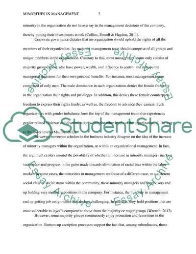 Minorities in Management