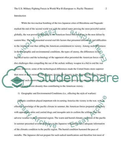 The U.S. Military Fighting Forces in World War II (European vs. Pacific Theaters)