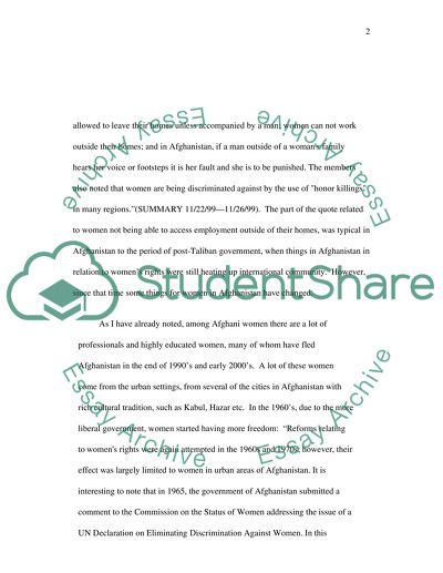 Workplace Rights: Canadian Women Versus Afghani Women