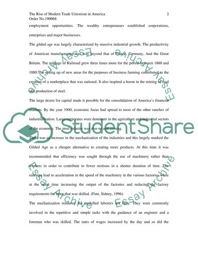 The rise of modern trade unionism in America