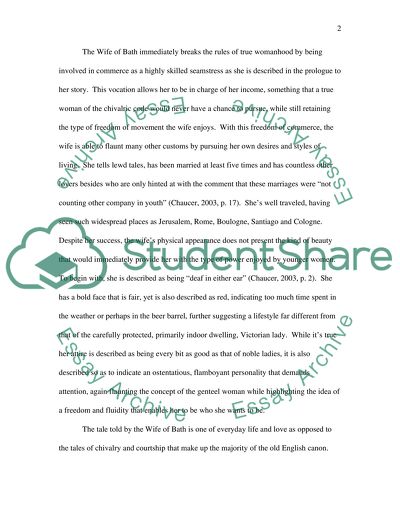 The Wife of Bath: A Pre-Victorian Viewpoint