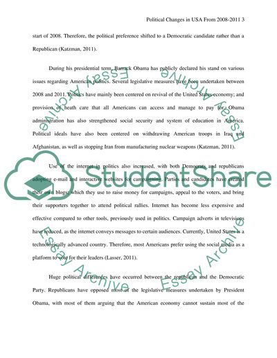 Political Changes in the USA in the 2008-2011
