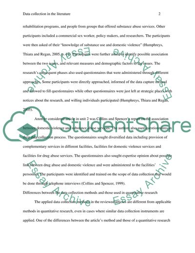 Data Collection in the Literature