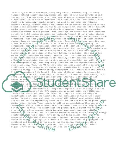 Marine Renewable Energy Market Analysis