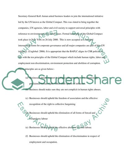 Corporate Social Responsibility British Airports Plc