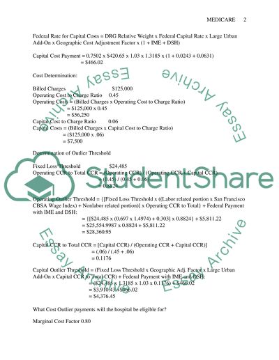 Medicare: What Is the Operating Payment to Be Paid to the Hospital