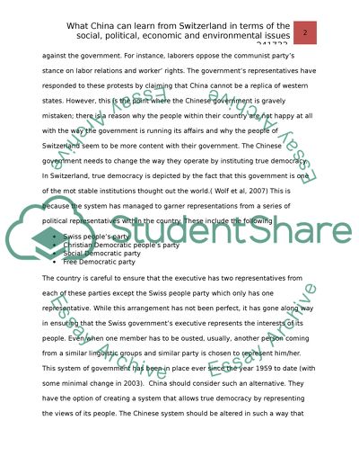 What China Can Learn from Switzerland