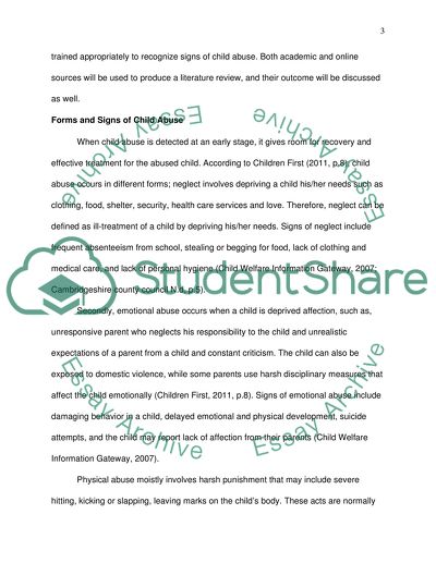 Are Staffs Trained Appropriately to Recognize Signs of Child Abuse