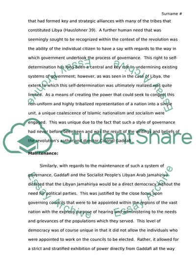Creation, Maintenance, and Decay of the Libyan Arab Jamahiriya
