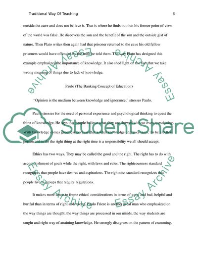 Traditional way of teaching