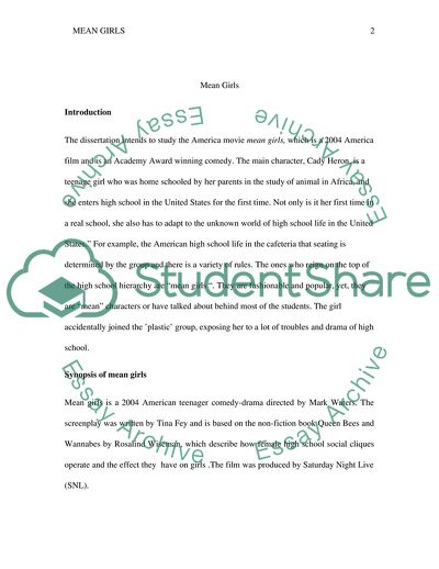 Analysis of American Movie Mean Girls