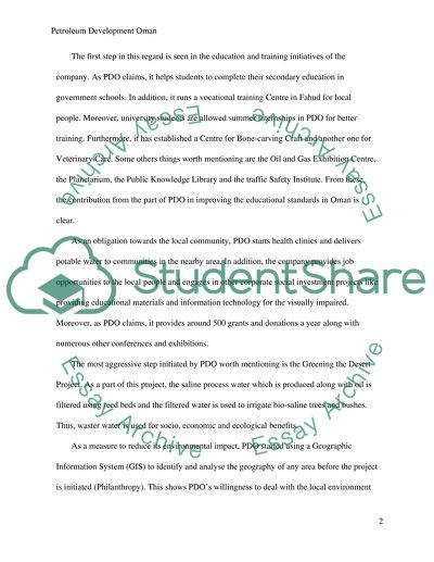 Petroleum Development Oman and Principle 6 of UN Agenda