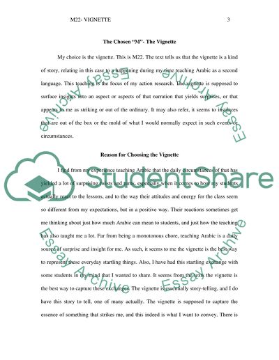 Mode of Use of the Vignette