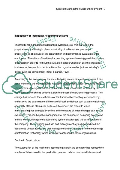 Strategic Management Accounting System