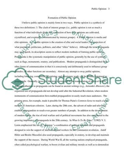 Formation of Public Opinion