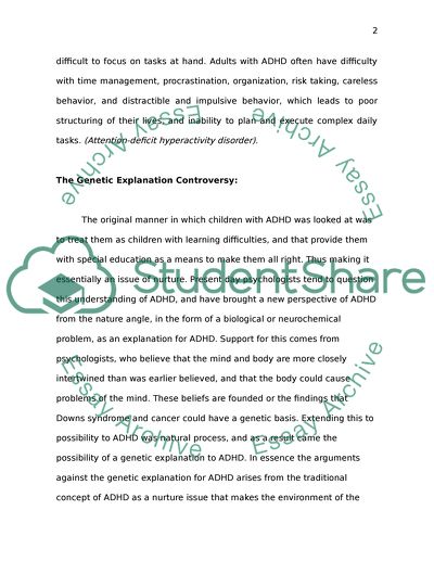 Genetic Explanations of Attention-Deficit Hyperactivity Disorder