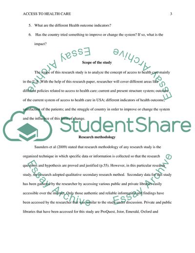 Access to Health Care in the United States of America