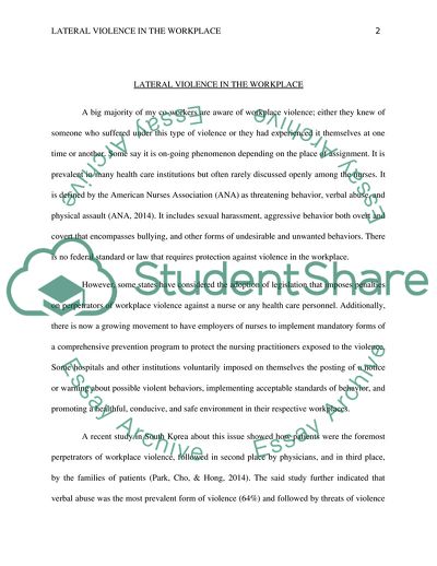 Lateral Violence in the Workplace