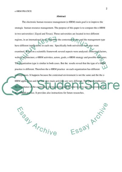 Comparing Two University Websites in Terms of Their e-HRM