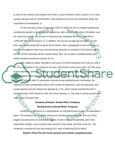 US Automobile Industry Analysis
