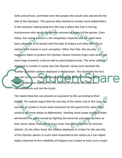 Olympic Games and International Politics