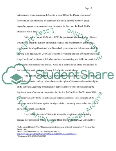 Evidential and Legal Burden of Proof