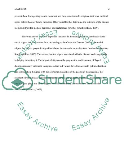 Chronic Character of Diabetes Mellitus