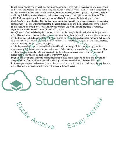 Qantas Airlines Risk Management