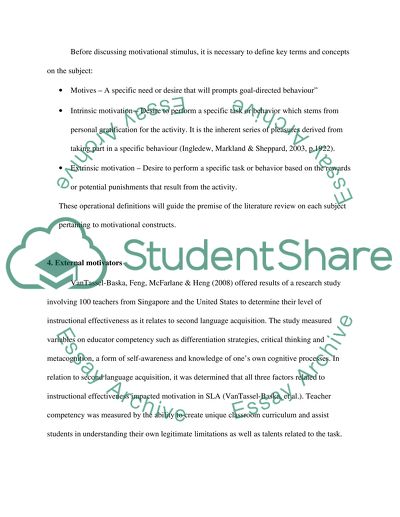 Motivation As A Contributing Factor In Second Language Acquisition