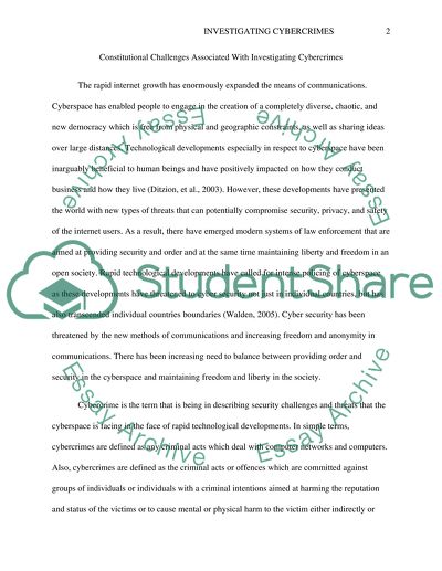 Constitutional Challenges Associated With Investigating Cybercrimes