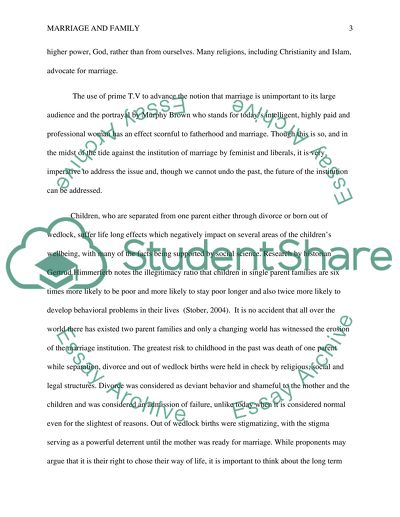 Analysis of Marriage and Family