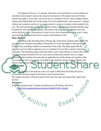 Teva and Sandoz court case