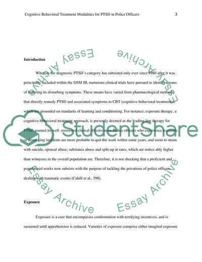Cognitive-Behavioral Treatment Modalities for PTSD in Police Officers