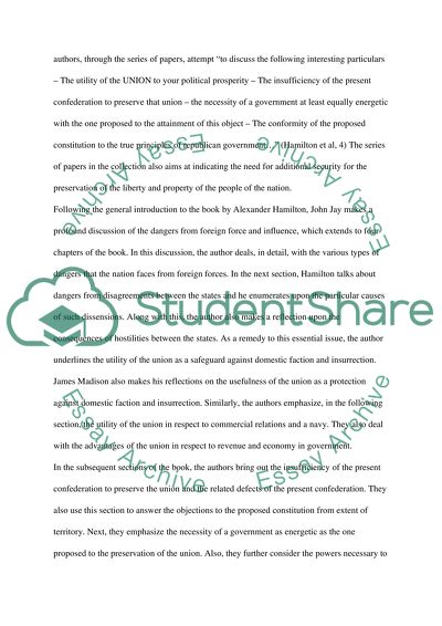 The Federalist book report