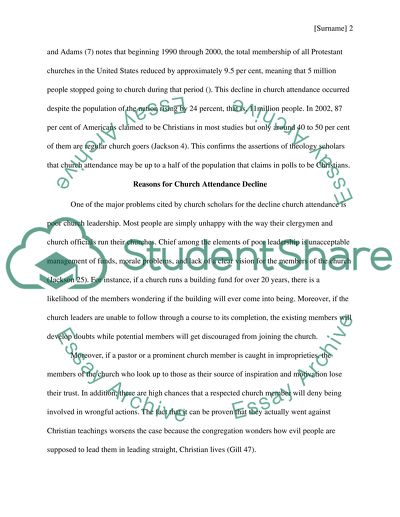 The Decline of Church Attendance