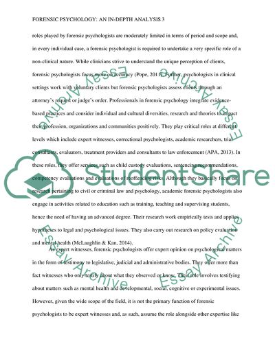 An in-Depth Analysis of Forensic Psychology