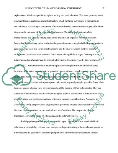 Applications of Stanford Prison Experiment