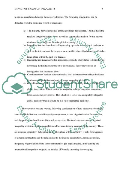 Impact of trade on Inequality