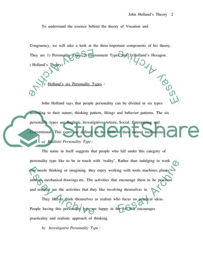 Hollands Theory about Human Nature and Job Seeking