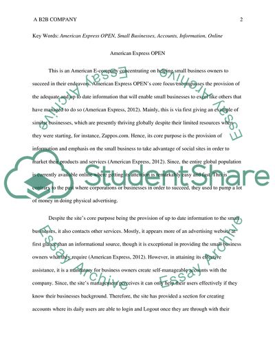 Business-to-Business Relationship in the American Express OPEN