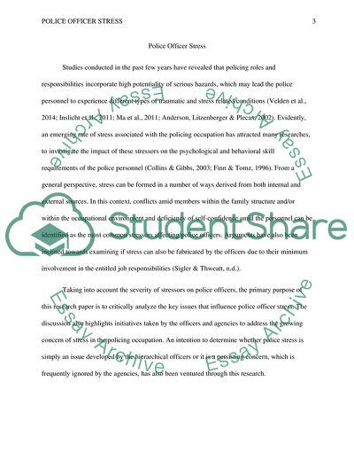 Police Officer Stress