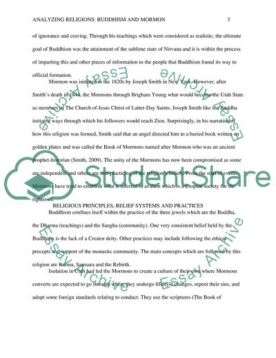 Analyzing Religions: Buddhism and Mormon