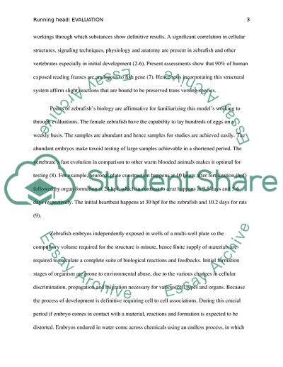Evaluation of Embryotoxicity Using the Zebrafish Model