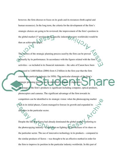 Strategic Planning at Canon