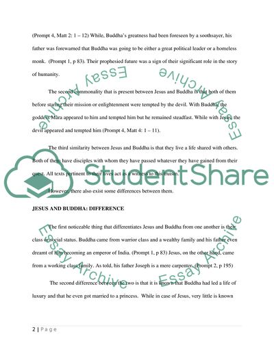 Similarities and Differences between Jesus and Buddha