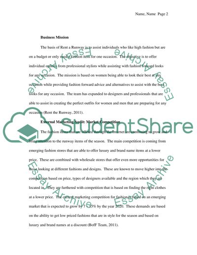 Marketing Plan for Rent a Runway