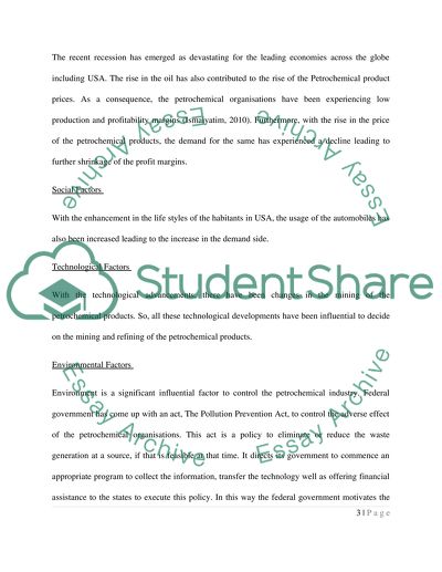 The USA Petrochemical Industry